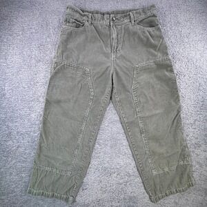 No Boundaries Baggy Green Corduroy Carpenter Pants Double Knee Utility 36x30